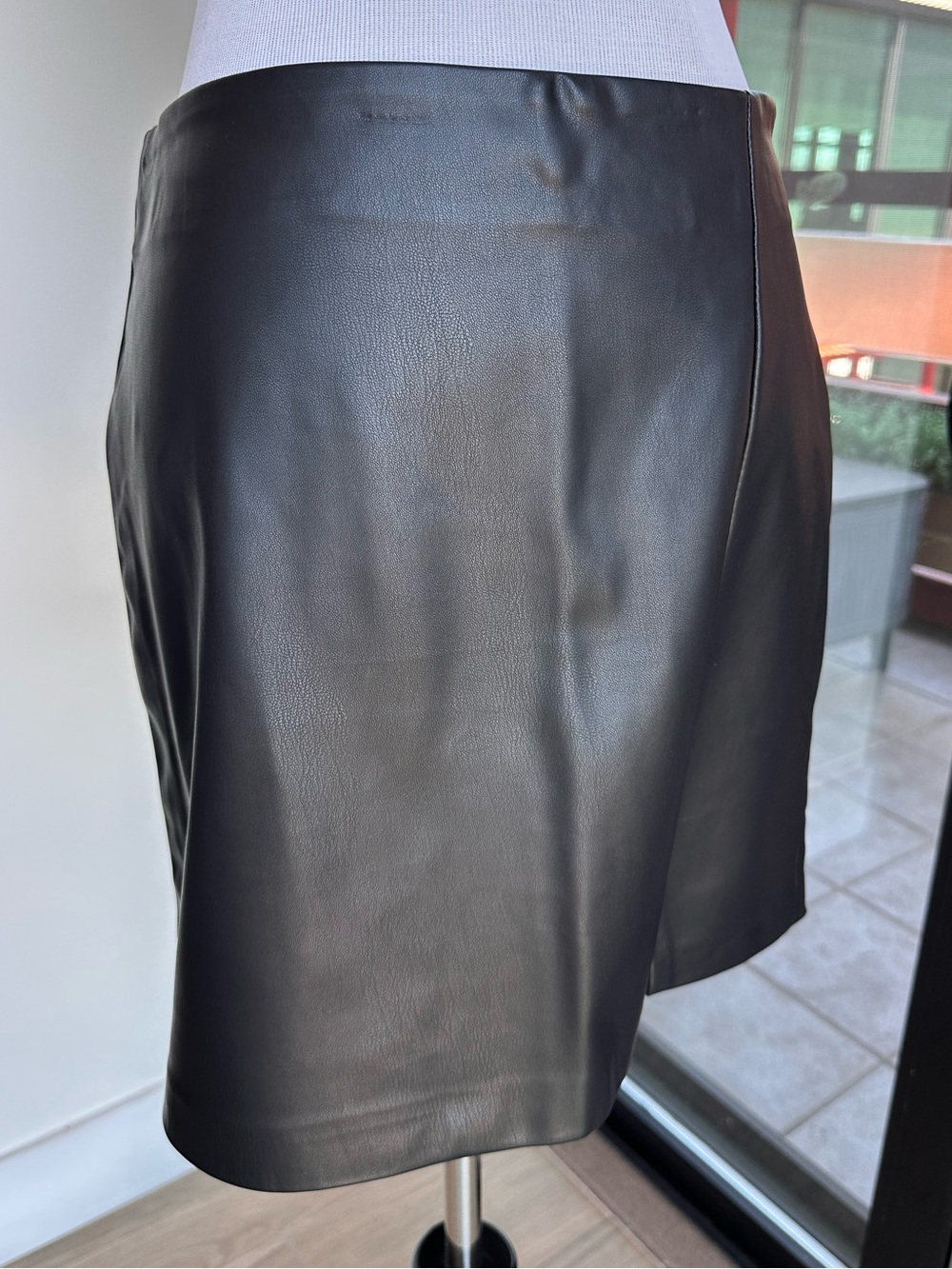 Topshop Black Faux Leather Mini Skirt